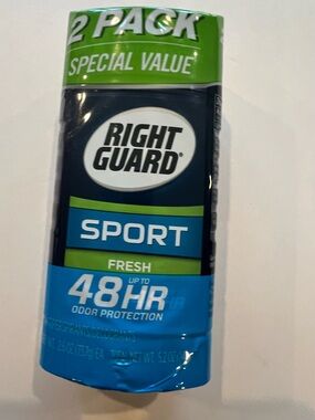 2 PACK Right Guard Sport Deodorant Invisible Solid, Fresh Scent 2.6 oz each